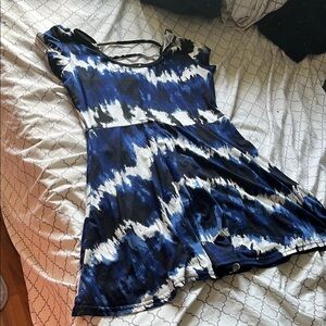 Blue and White Tie-Dye Dress